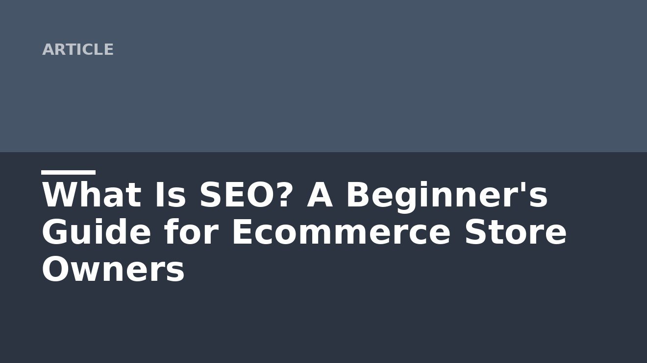 What Is SEO? A Beginner's Guide for Ecommerce Store Owners